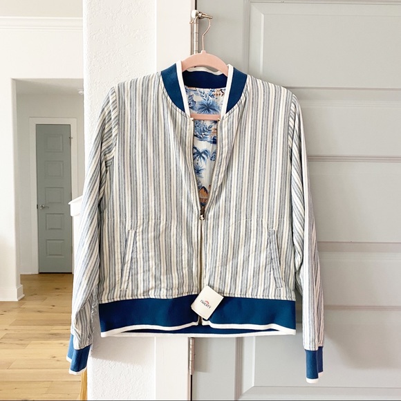 NWT Faherty Mandalay Reversible Bomber Jacket - Picture 3 of 6